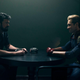 A still from The Boys with Karl Urban as Billy Butcher and Antony Starr and Homelander